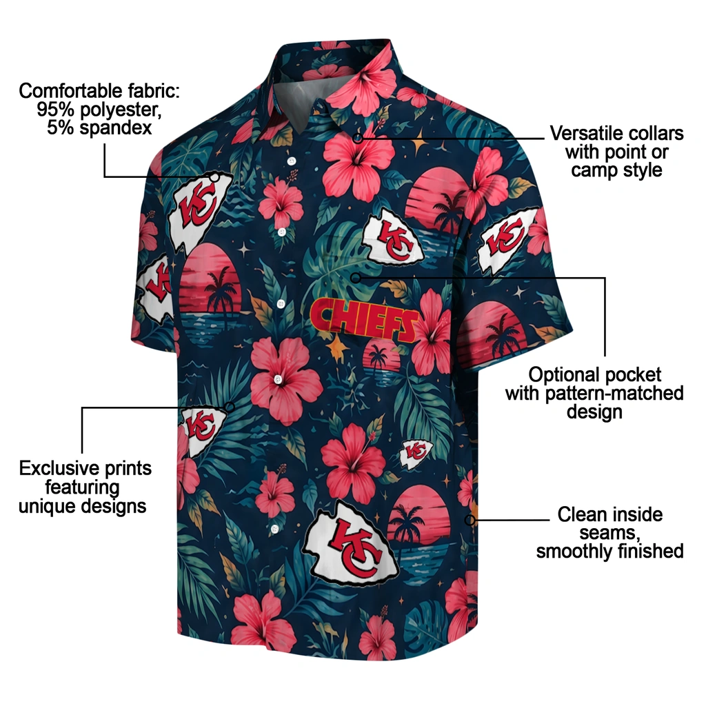 Kansas City Chiefs Hawaiian Shirt - Customized Red Blue Kansas City Chiefs Hawaiian Shirt - Customized Red Blue