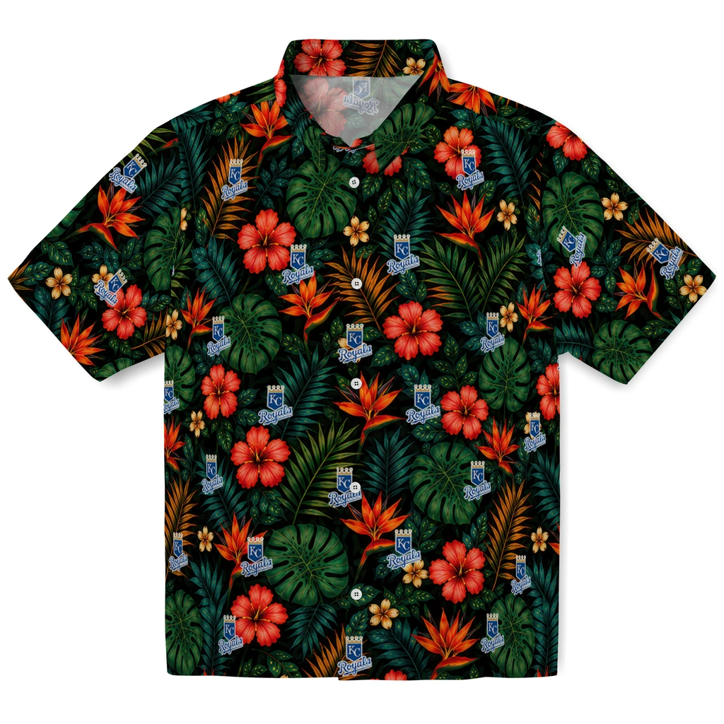 Kansas City Royals Hawaiian Shirt - Custom Dark Green