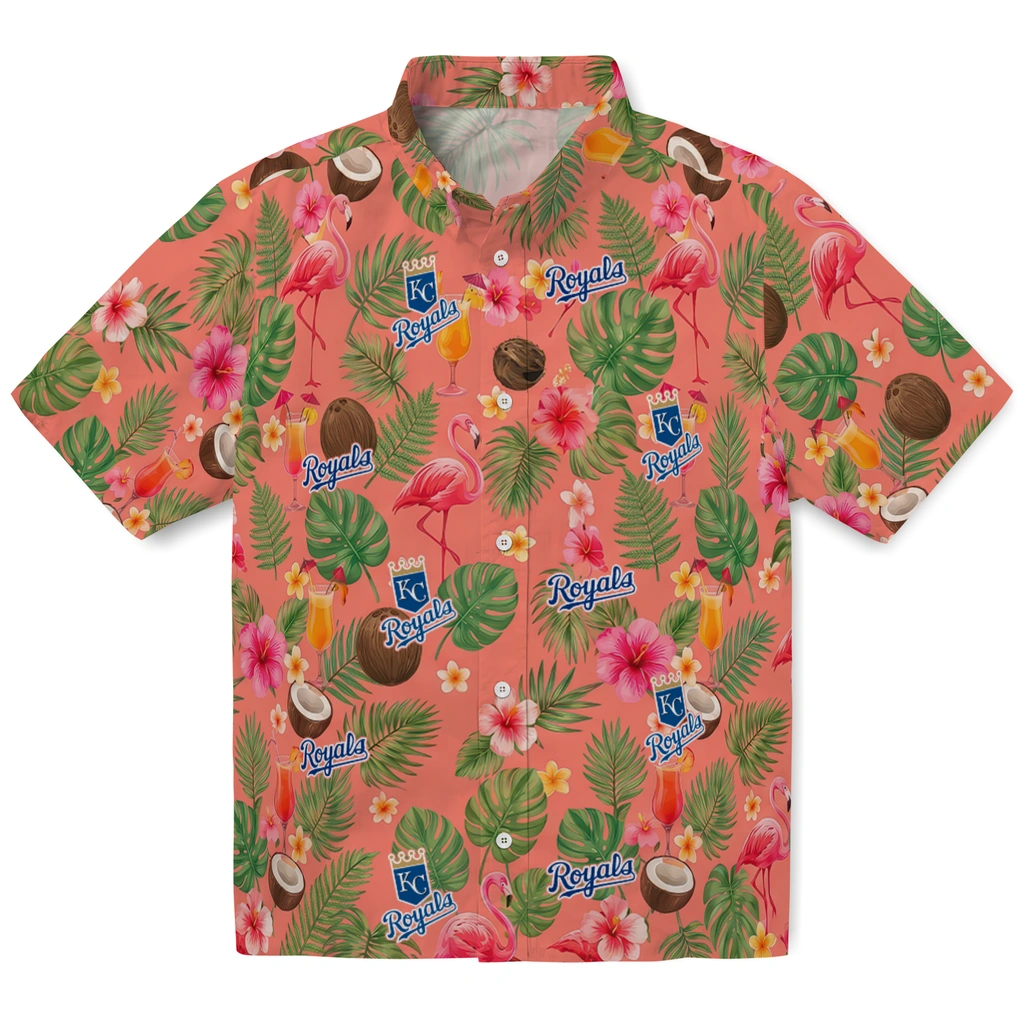 Kansas City Royals Hawaiian Shirt - Customized Coral Pink