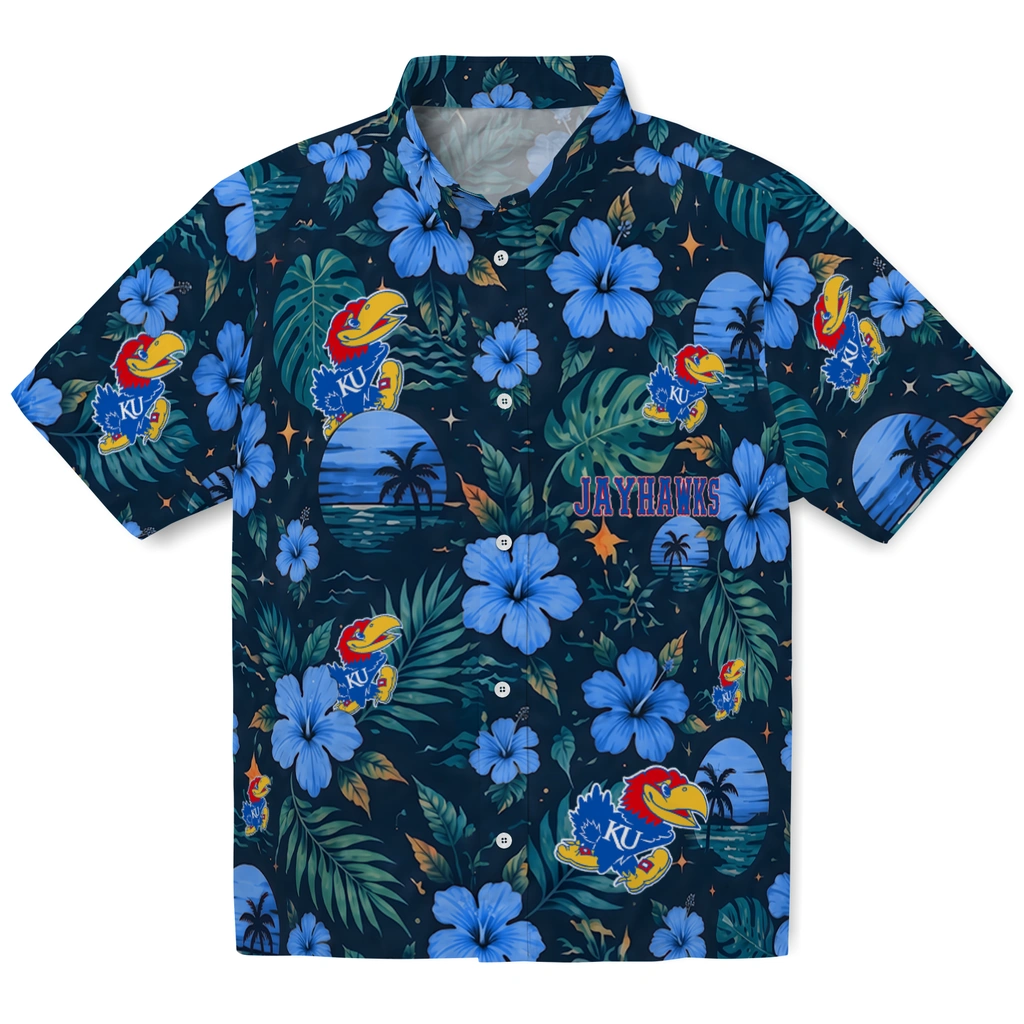 Kansas Jayhawks Hawaiian Shirt - Custom Blue