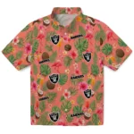 Las Vegas Raiders Hawaiian Shirt - Custom Coral Pink 1 Las Vegas Raiders Hawaiian Shirt – Custom Coral Pink