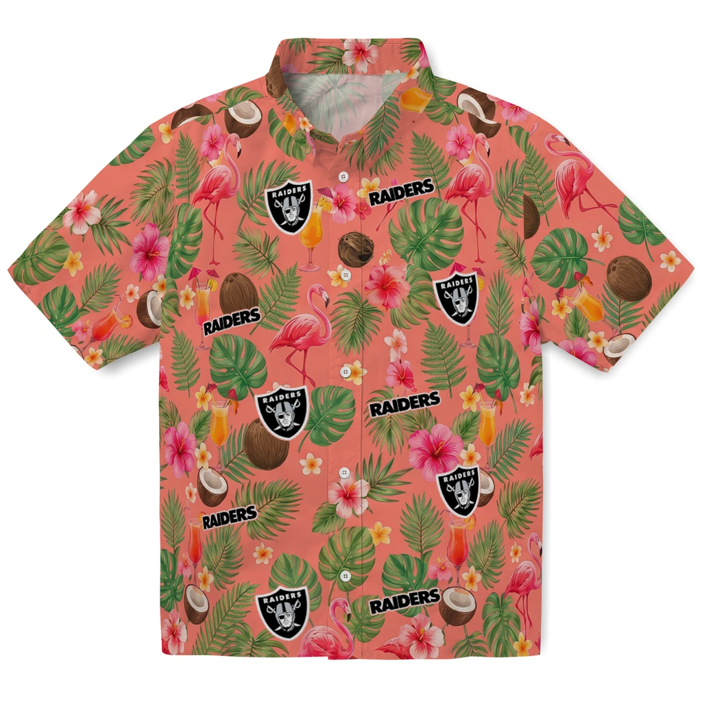 Las Vegas Raiders Hawaiian Shirt - Custom Coral Pink