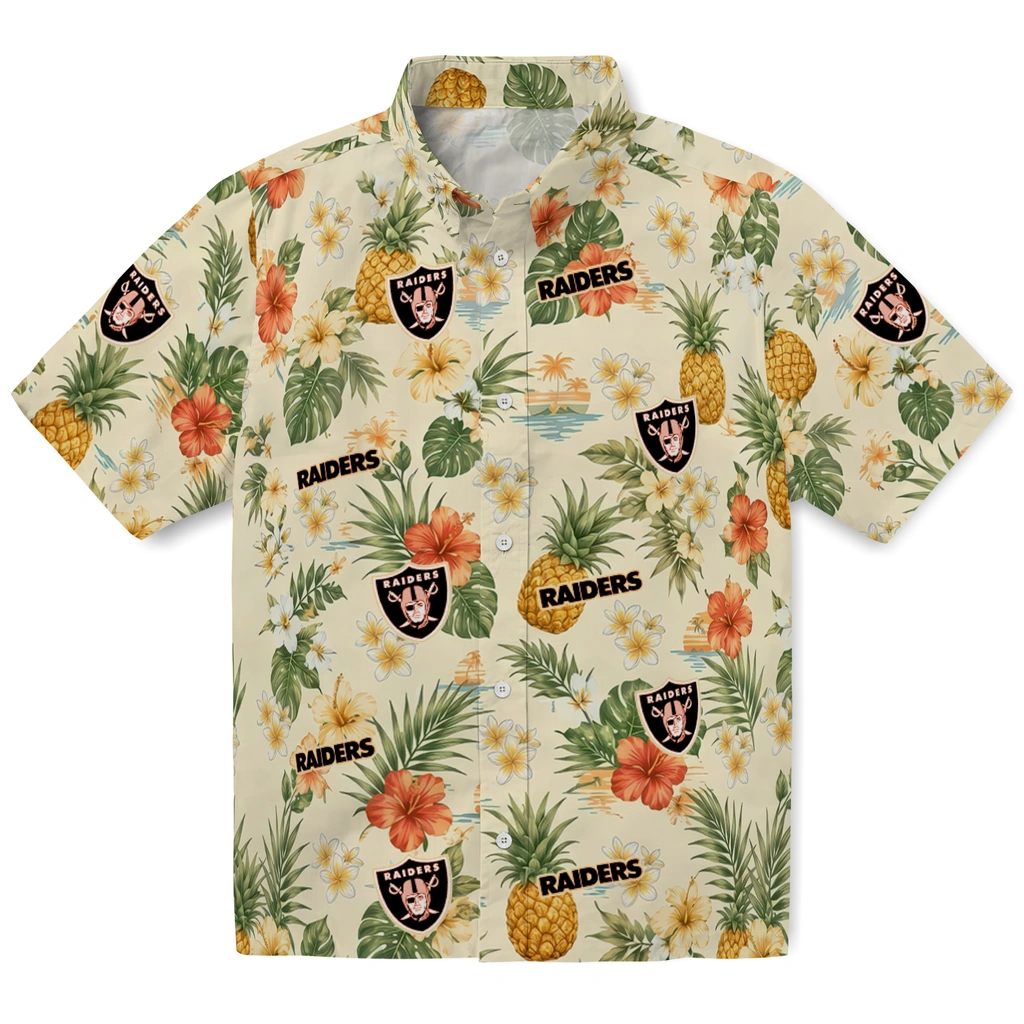 Las Vegas Raiders Hawaiian Shirt - Customized Cream