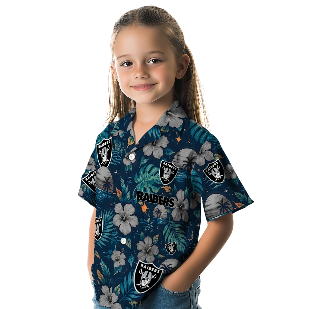 Las Vegas Raiders Hawaiian Shirt - Personalized Black Blue Las Vegas Raiders Hawaiian Shirt - Personalized Black Blue