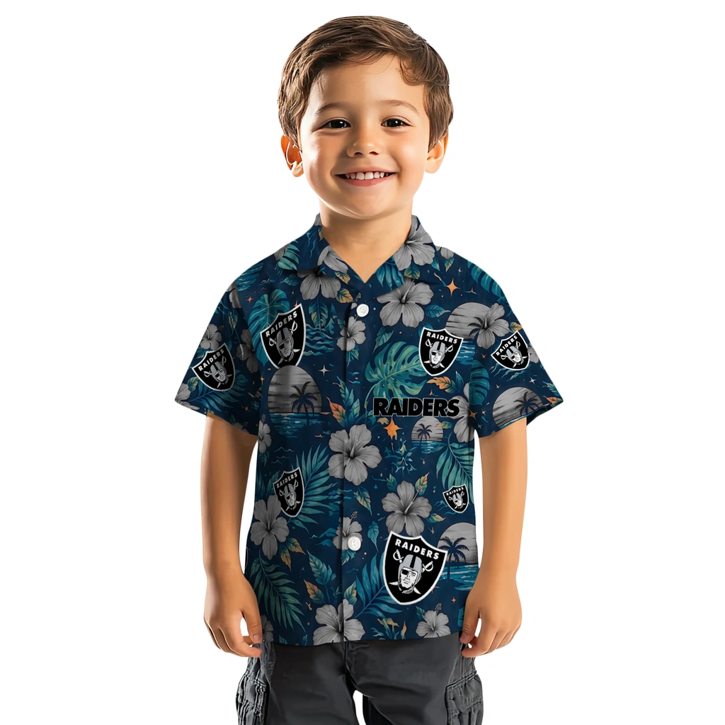 Las Vegas Raiders Hawaiian Shirt - Personalized Black Blue Las Vegas Raiders Hawaiian Shirt - Personalized Black Blue