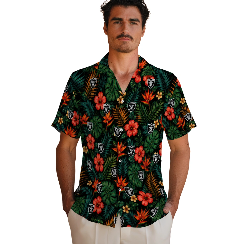 Las Vegas Raiders Hawaiian Shirt - Personalized Dark Green Las Vegas Raiders Hawaiian Shirt - Personalized Dark Green