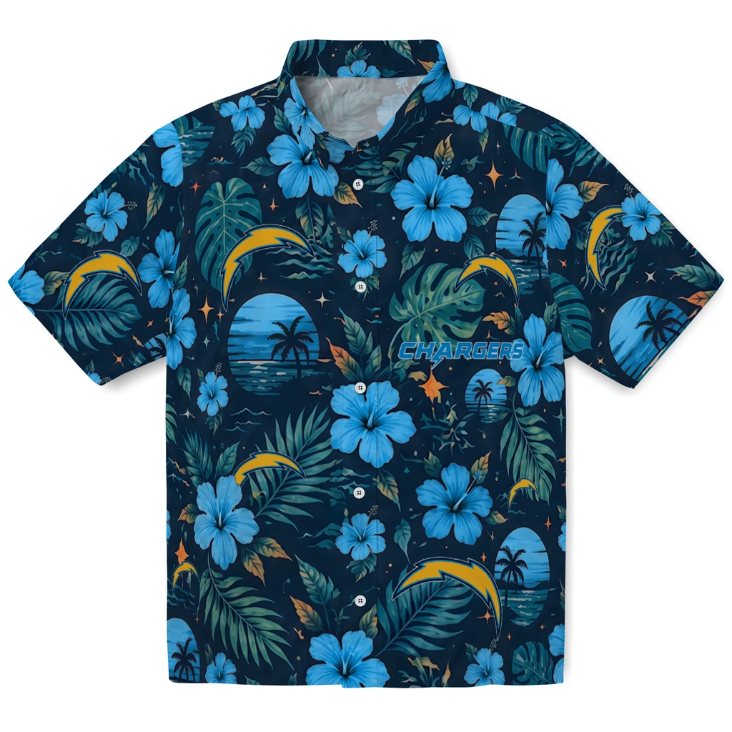 Los Angeles Chargers Hawaiian Shirt - Custom Blue