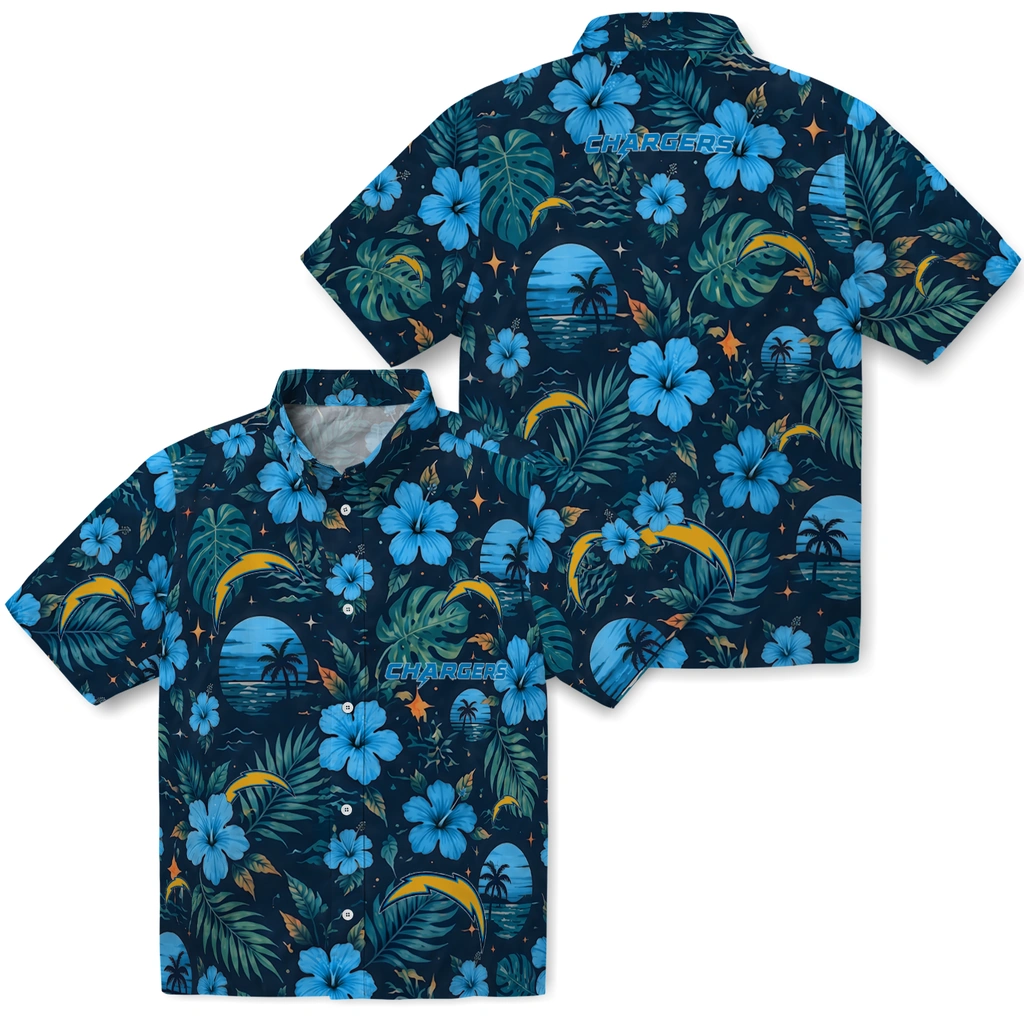 Los Angeles Chargers Hawaiian Shirt - Custom Blue Los Angeles Chargers Hawaiian Shirt - Custom Blue