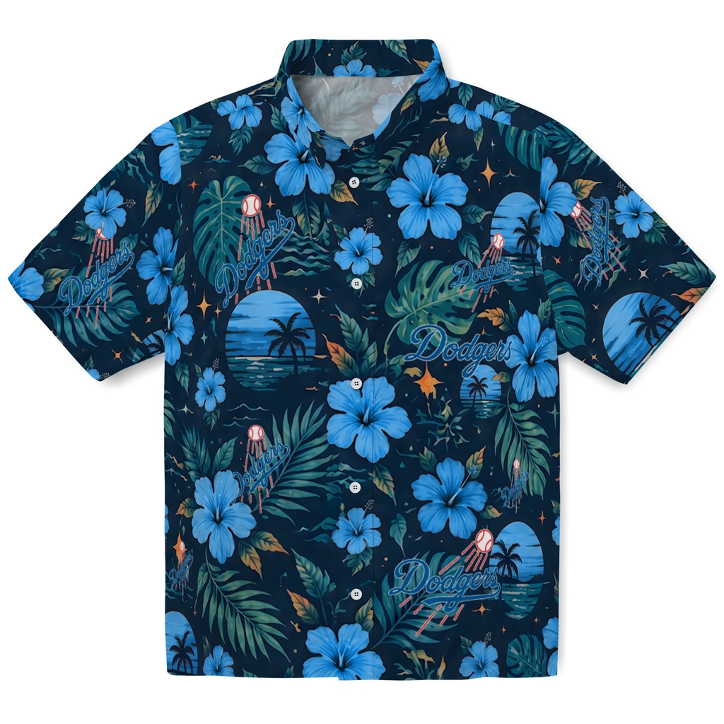 Los Angeles Dodgers Hawaiian Shirt - Personalized Blue