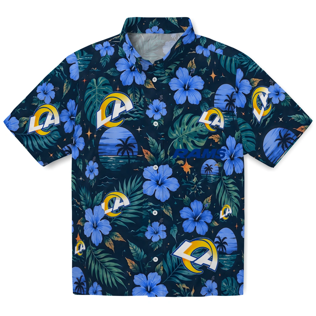 Los Angeles Rams Hawaiian Shirt - Customized Blue