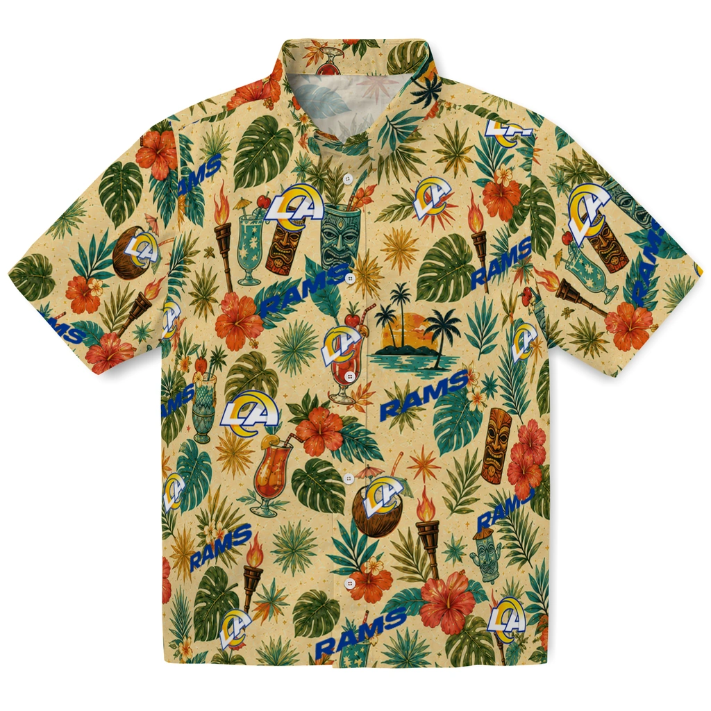 Los Angeles Rams Hawaiian Shirt - Personalized Cream