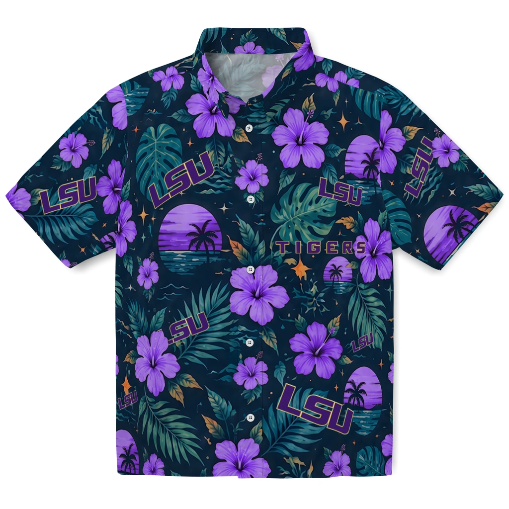 LSU Tigers Hawaiian Shirt - Custom Purple Blue
