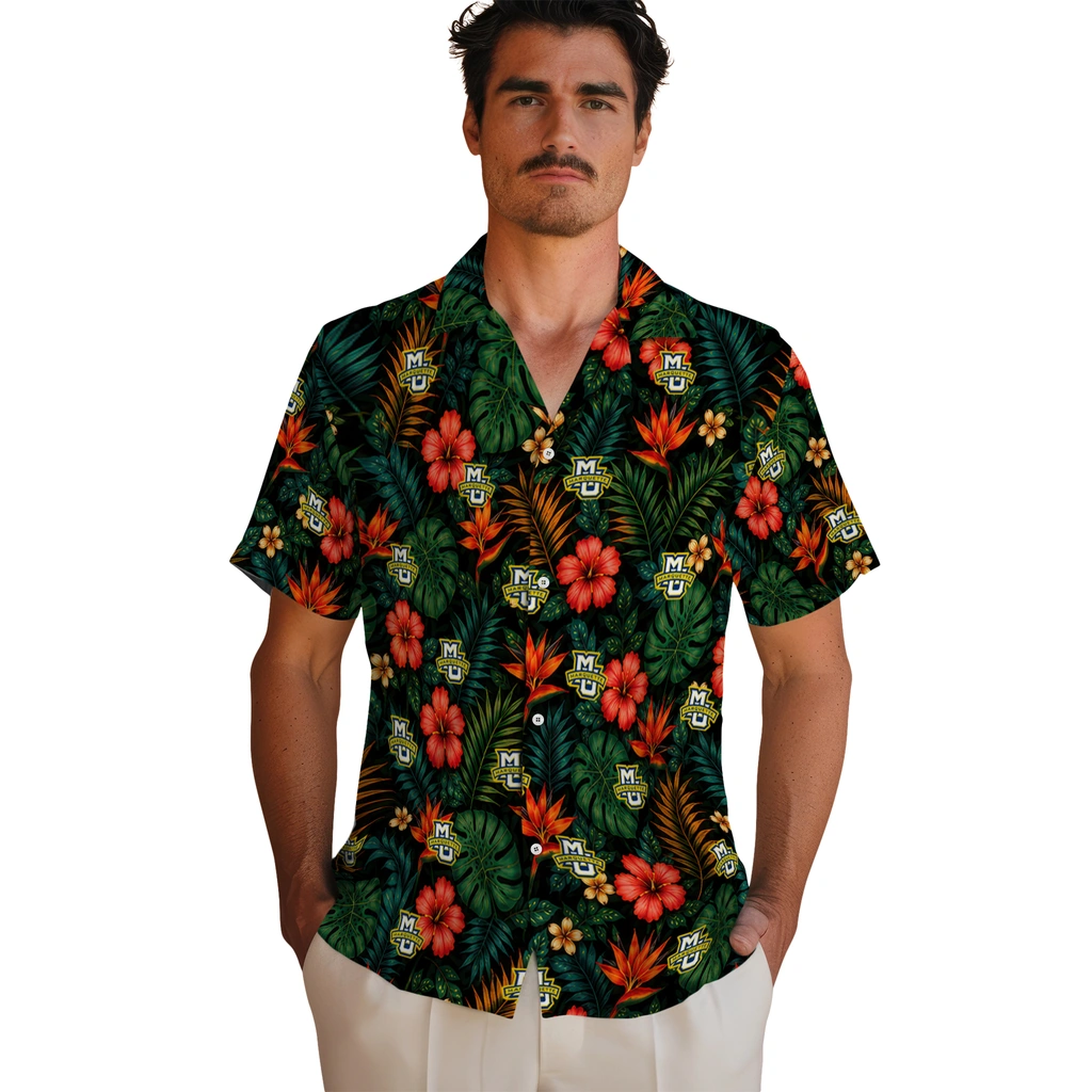 Marquette Golden Eagles Hawaiian Shirt - Custom Dark Green Marquette Golden Eagles Hawaiian Shirt - Custom Dark Green