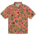Miami Hurricanes Hawaiian Shirt - Custom Coral Pink 1 Miami Hurricanes Hawaiian Shirt – Custom Coral Pink