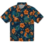 Miami Hurricanes Hawaiian Shirt - Personalized Orange Blue 1 Miami Hurricanes Hawaiian Shirt – Personalized Orange Blue
