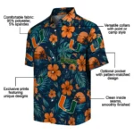 Miami Hurricanes Hawaiian Shirt – Personalized Orange Blue