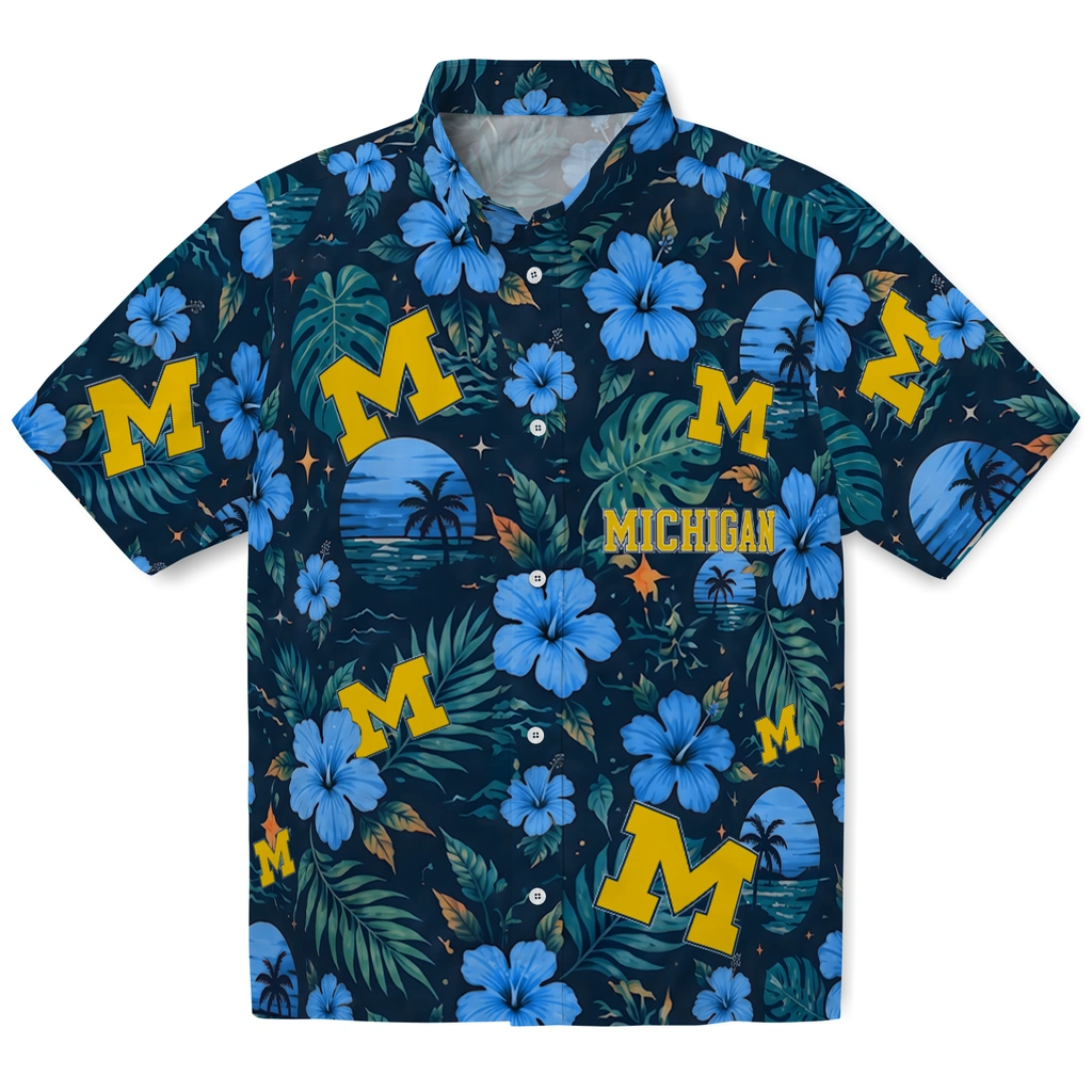 Michigan Wolverines Hawaiian Shirt - Customized Blue