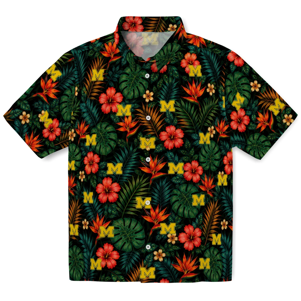 Michigan Wolverines Hawaiian Shirt - Customized Dark Green