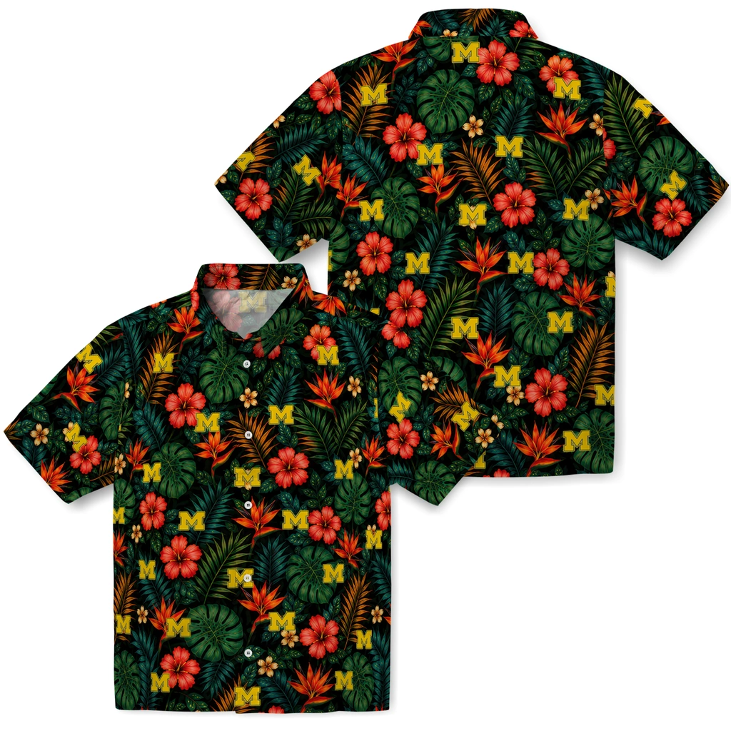 Michigan Wolverines Hawaiian Shirt - Customized Dark Green Michigan Wolverines Hawaiian Shirt - Customized Dark Green