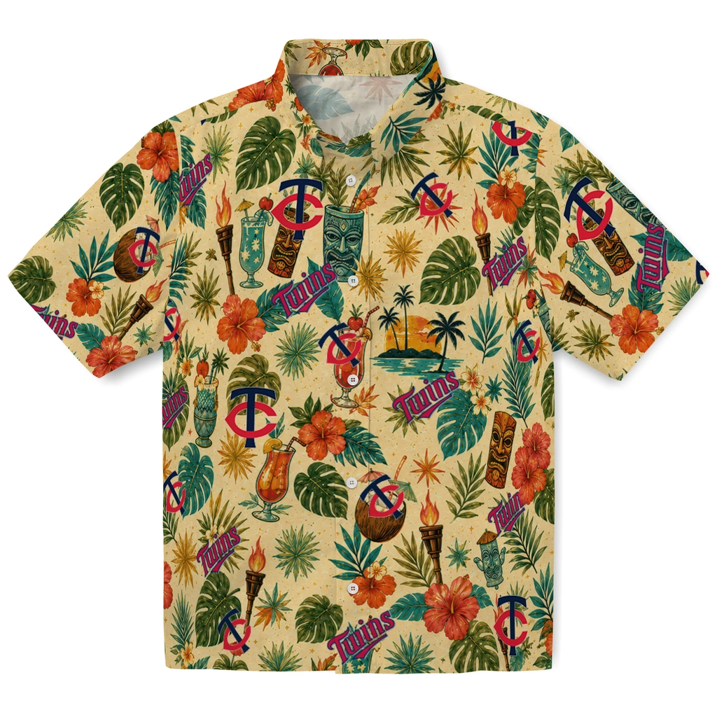 Minnesota Twins Hawaiian Shirt - Custom Cream