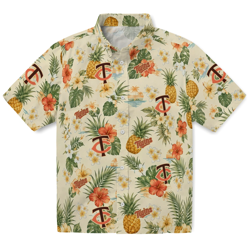 Minnesota Twins Hawaiian Shirt - Customized Cream