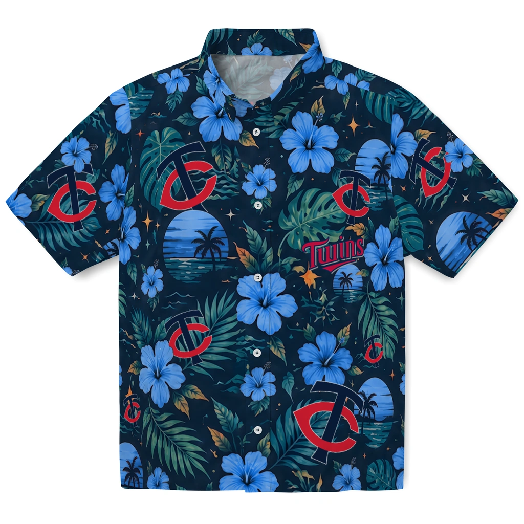Minnesota Twins Hawaiian Shirt - Personalized Navy Blue