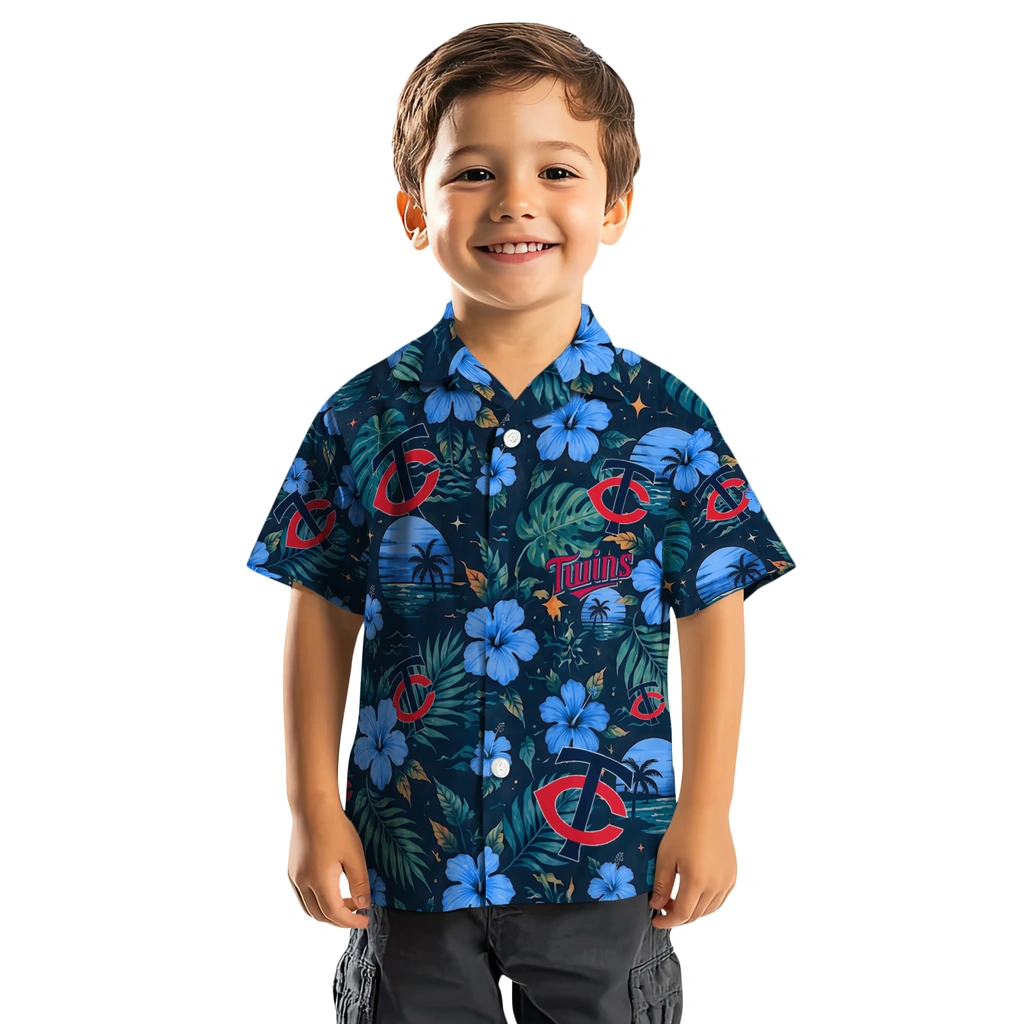 Minnesota Twins Hawaiian Shirt - Personalized Navy Blue Minnesota Twins Hawaiian Shirt - Personalized Navy Blue