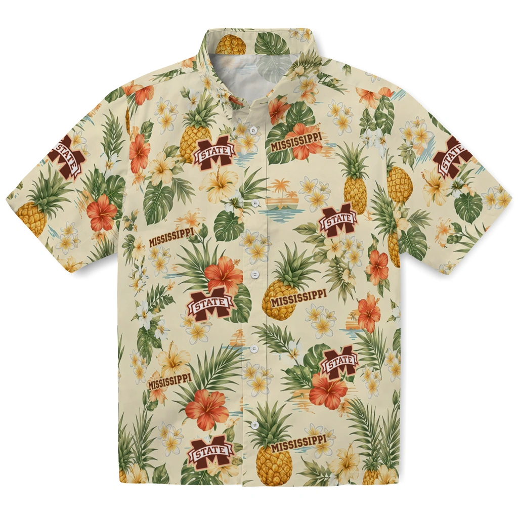 Mississippi State Bulldogs Hawaiian Shirt - Customized Cream