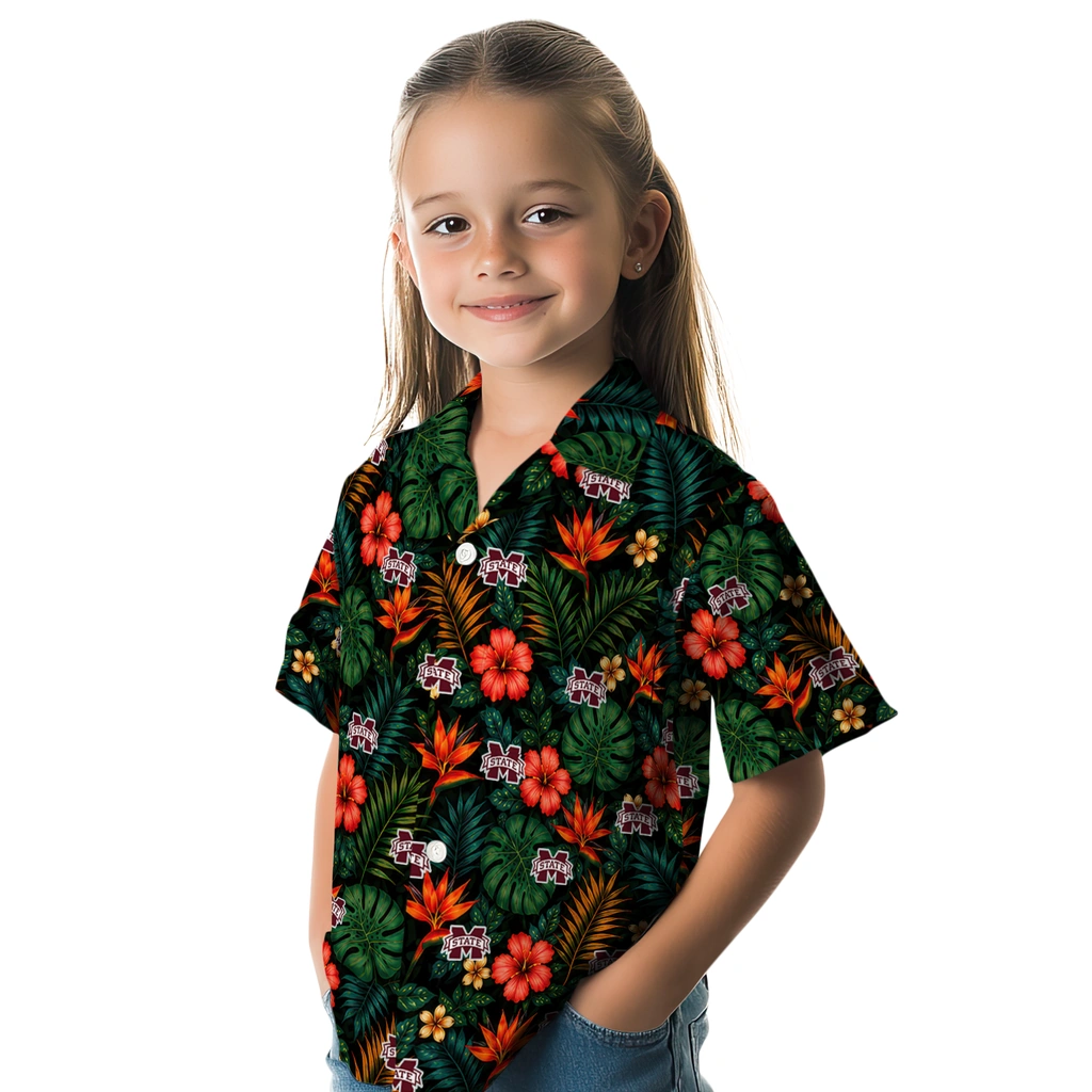 Mississippi State Bulldogs Hawaiian Shirt - Personalized Dark Green Mississippi State Bulldogs Hawaiian Shirt - Personalized Dark Green