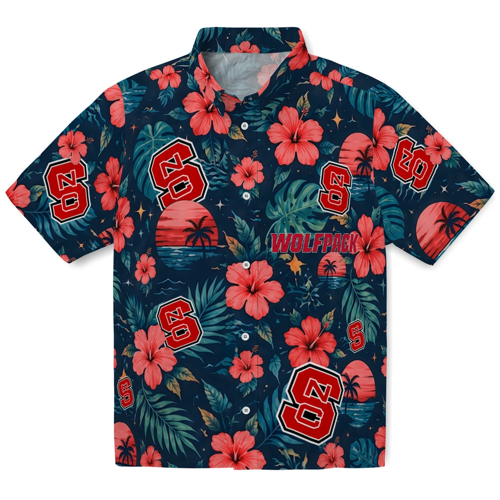 NC State Wolfpack Hawaiian Shirt - Custom Red Blue
