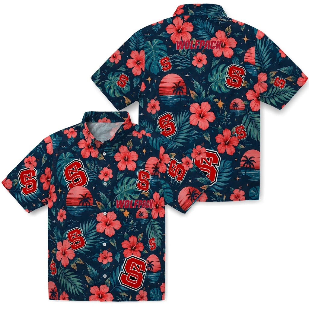 NC State Wolfpack Hawaiian Shirt - Custom Red Blue NC State Wolfpack Hawaiian Shirt - Custom Red Blue