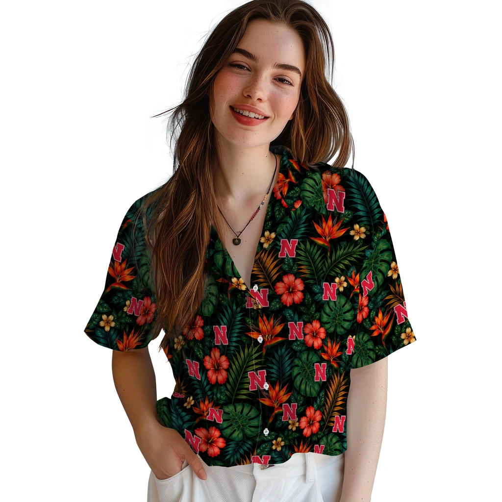 Nebraska Cornhuskers Hawaiian Shirt - Customized Dark Green Nebraska Cornhuskers Hawaiian Shirt - Customized Dark Green