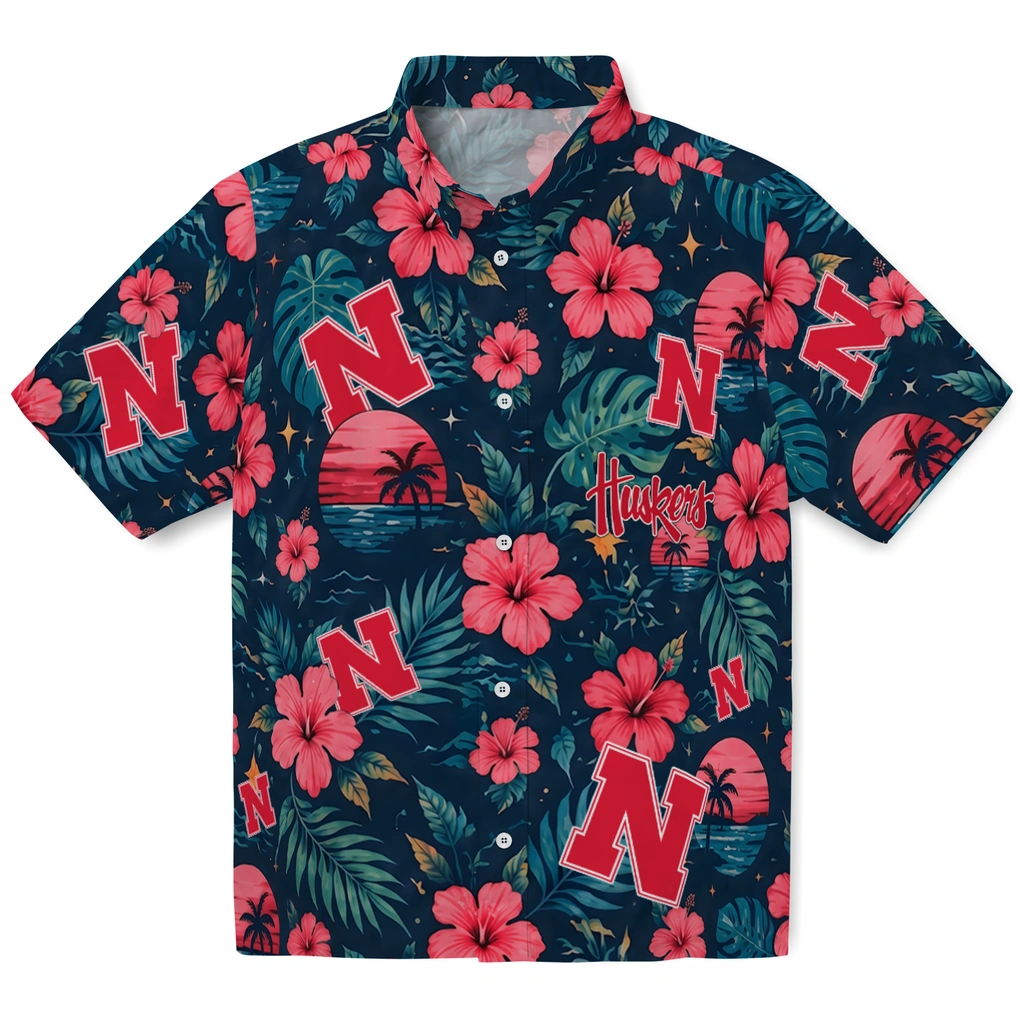 Nebraska Cornhuskers Hawaiian Shirt - Customized Red Blue