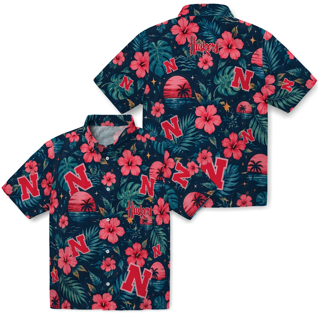 Nebraska Cornhuskers Hawaiian Shirt - Customized Red Blue Nebraska Cornhuskers Hawaiian Shirt - Customized Red Blue