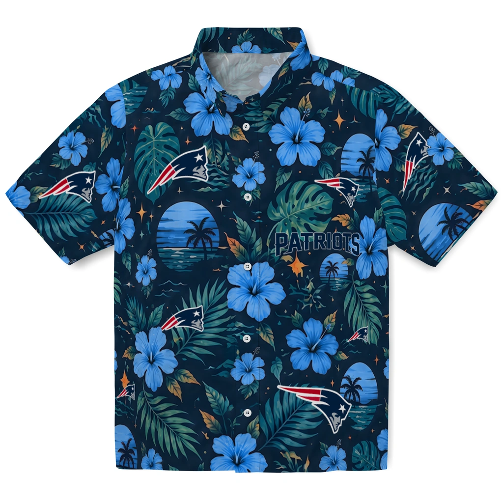 New England Patriots Hawaiian Shirt - Customized Blue