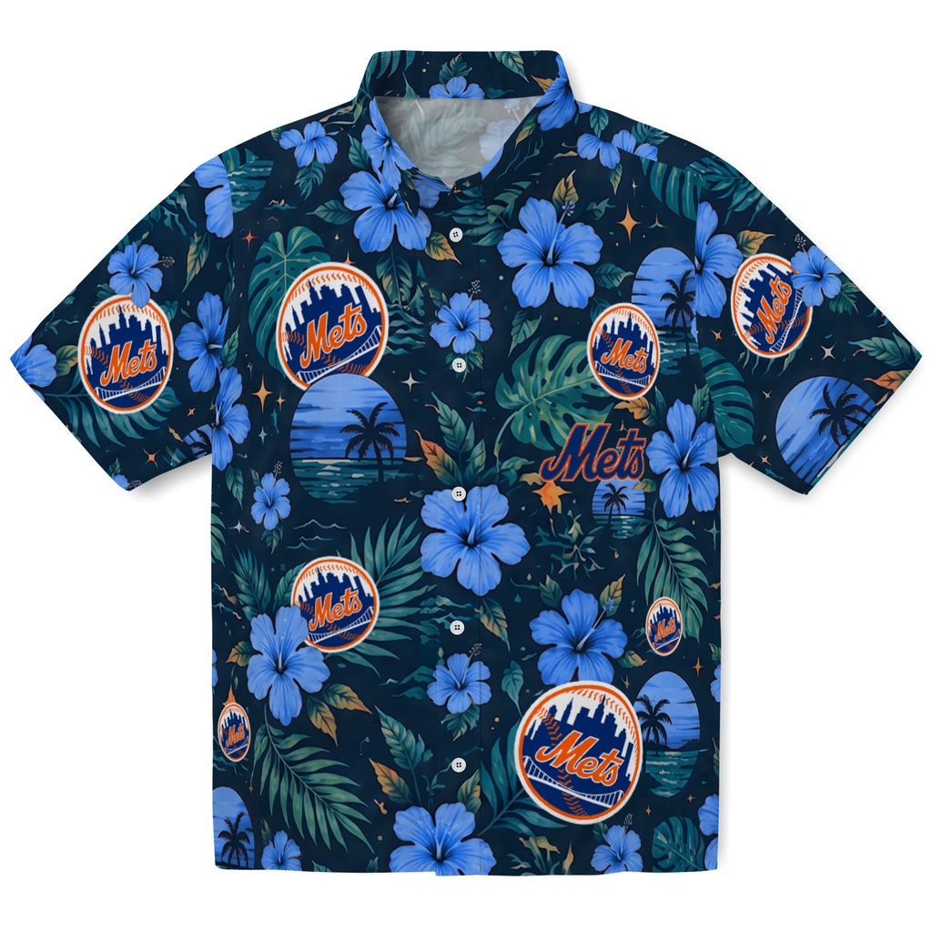 New York Mets Hawaiian Shirt - Custom Blue