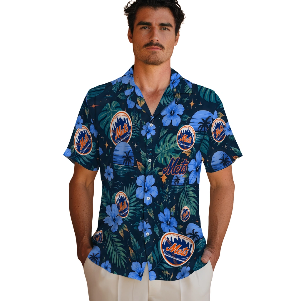 New York Mets Hawaiian Shirt - Custom Blue New York Mets Hawaiian Shirt - Custom Blue