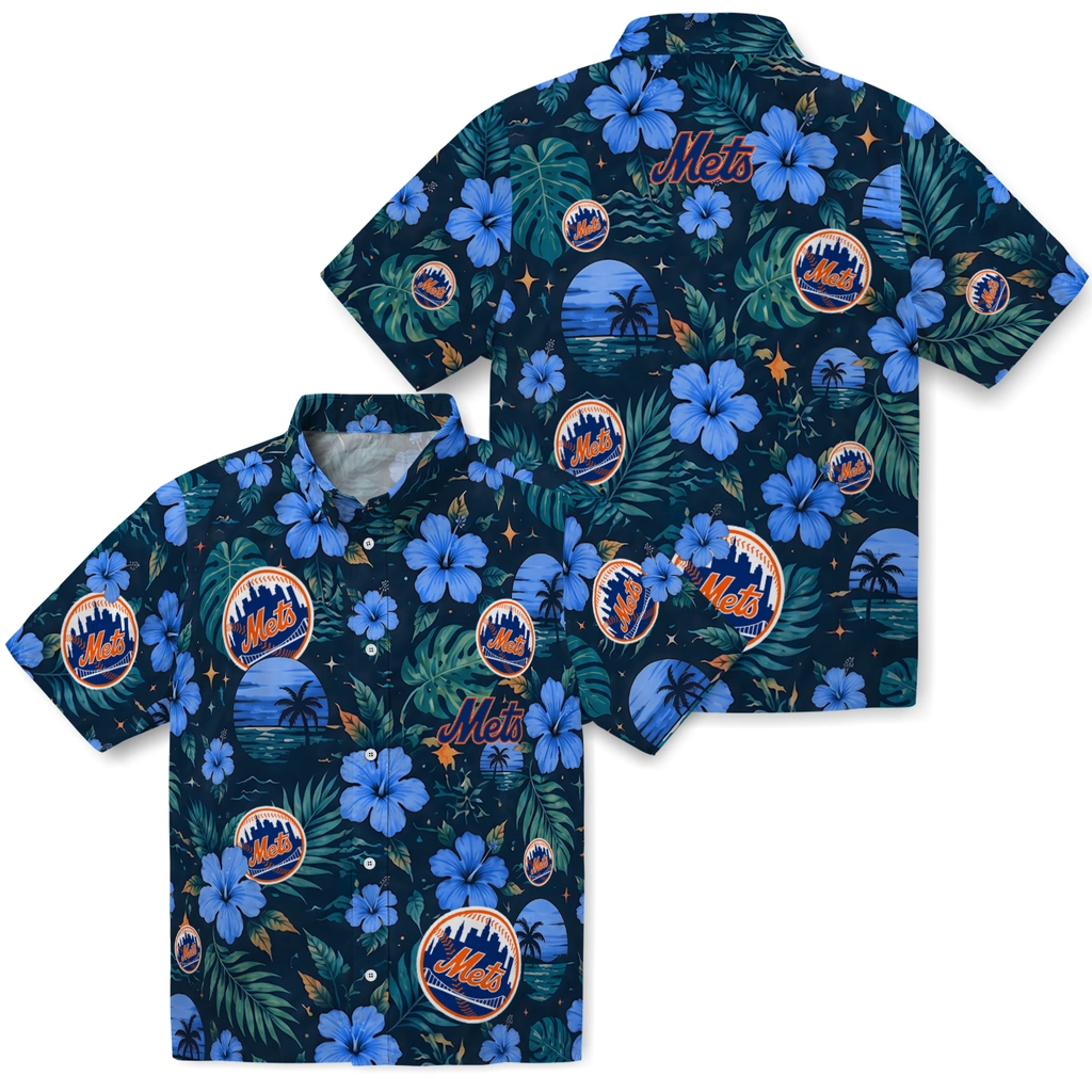 New York Mets Hawaiian Shirt - Custom Blue New York Mets Hawaiian Shirt - Custom Blue