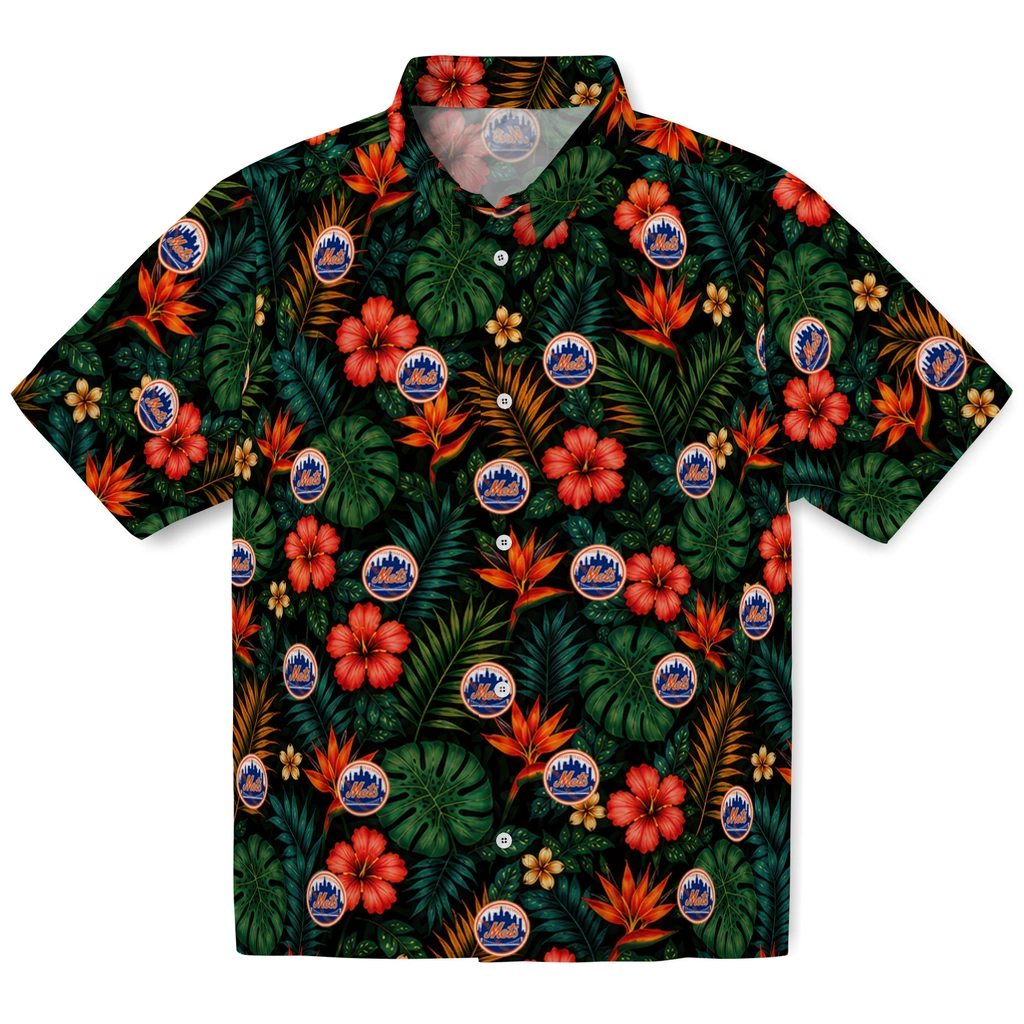 New York Mets Hawaiian Shirt - Custom Dark Green