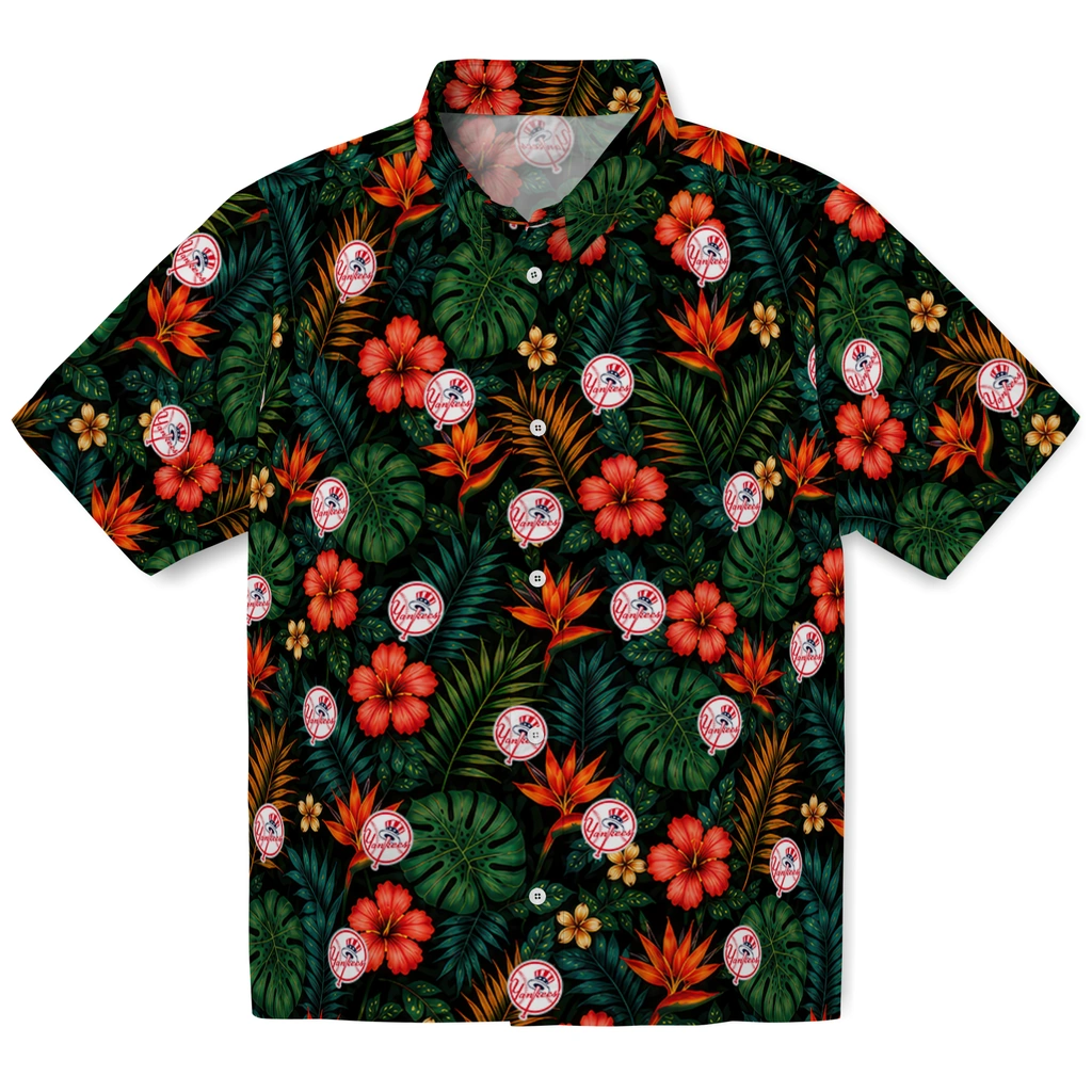 New York Yankees Hawaiian Shirt - Customized Dark Green