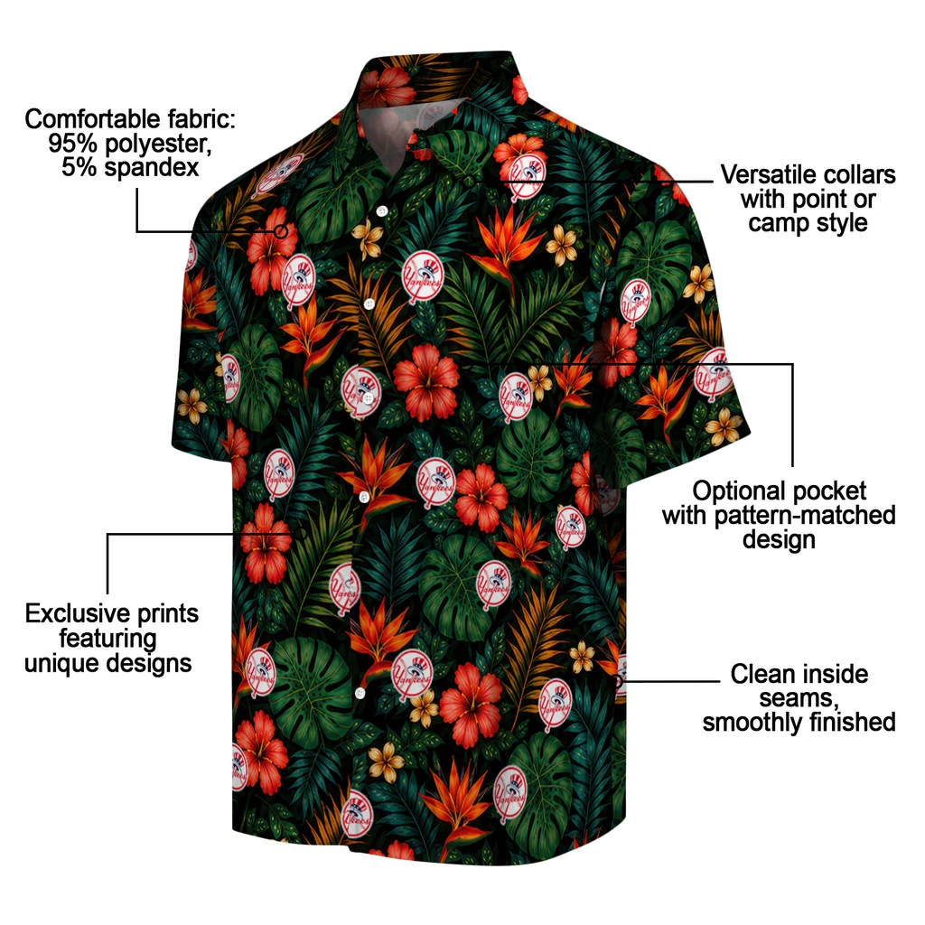 New York Yankees Hawaiian Shirt - Customized Dark Green New York Yankees Hawaiian Shirt - Customized Dark Green