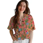 North Carolina Tar Heels Hawaiian Shirt – Custom Coral Pink