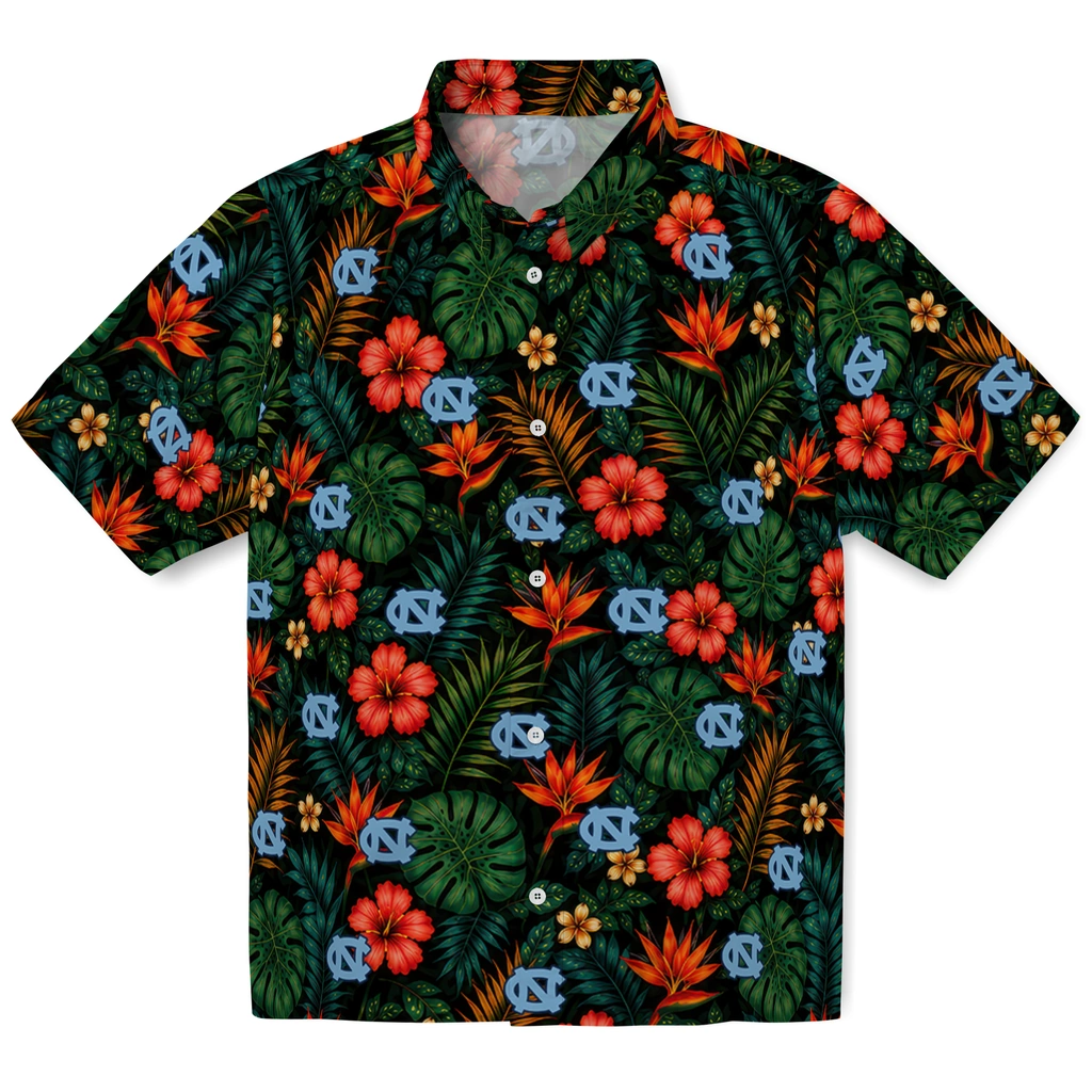 North Carolina Tar Heels Hawaiian Shirt - Personalized Dark Green