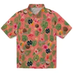Notre Dame Fighting Irish Hawaiian Shirt - Customized Coral Pink 1 Notre Dame Fighting Irish Hawaiian Shirt – Customized Coral Pink