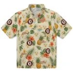 Oakland Athletics Hawaiian Shirt - Customized Cream 1 Oakland Athletics Hawaiian Shirt – Customized Cream
