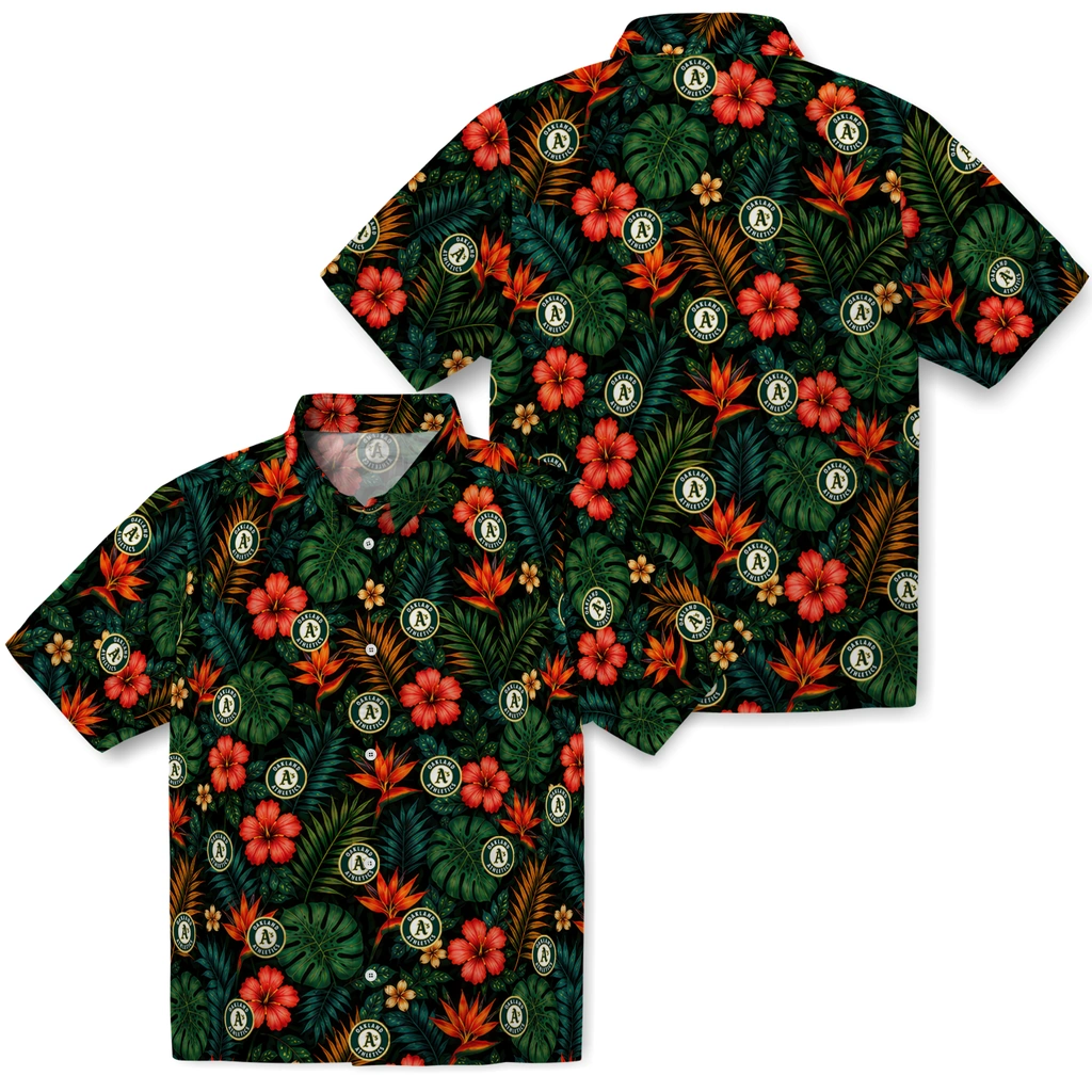 Oakland Athletics Hawaiian Shirt - Personalized Dark Green Oakland Athletics Hawaiian Shirt - Personalized Dark Green