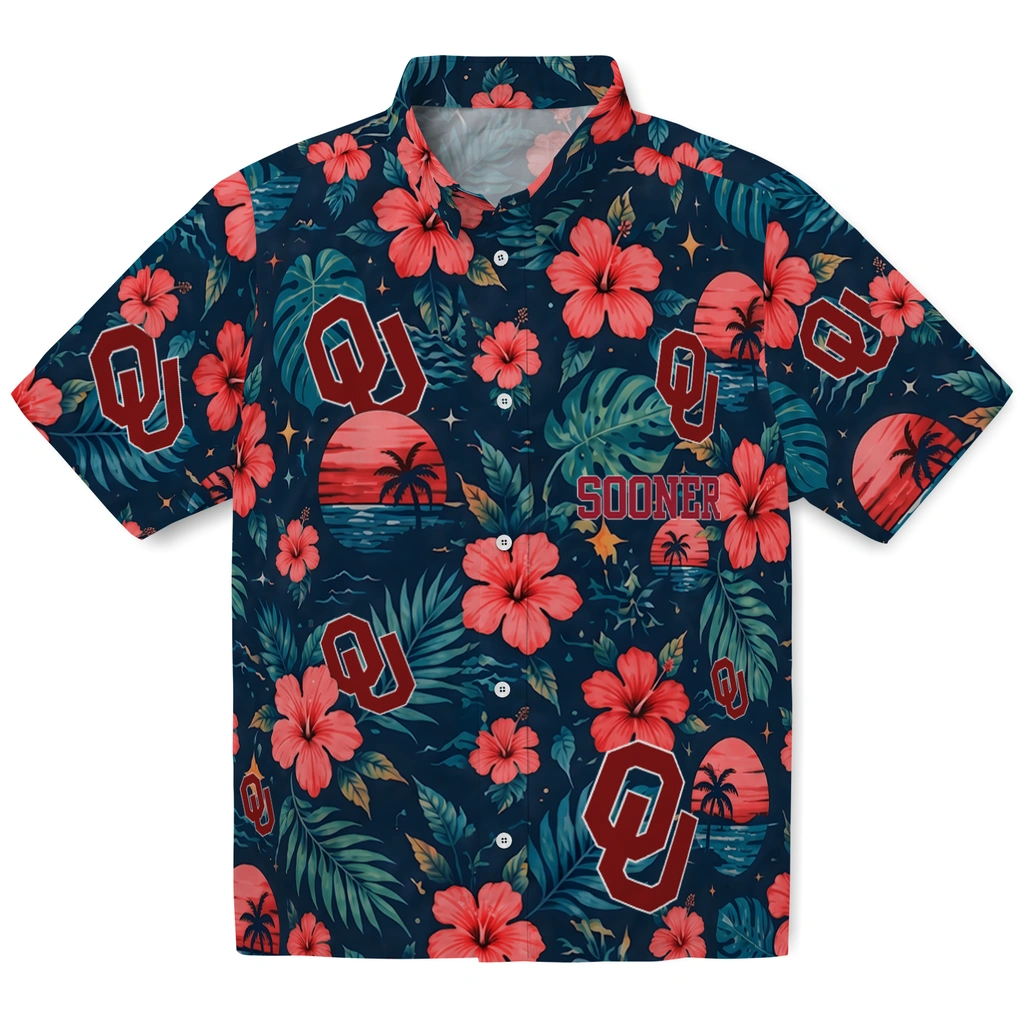 Oklahoma Sooners Hawaiian Shirt - Custom Crimson Blue