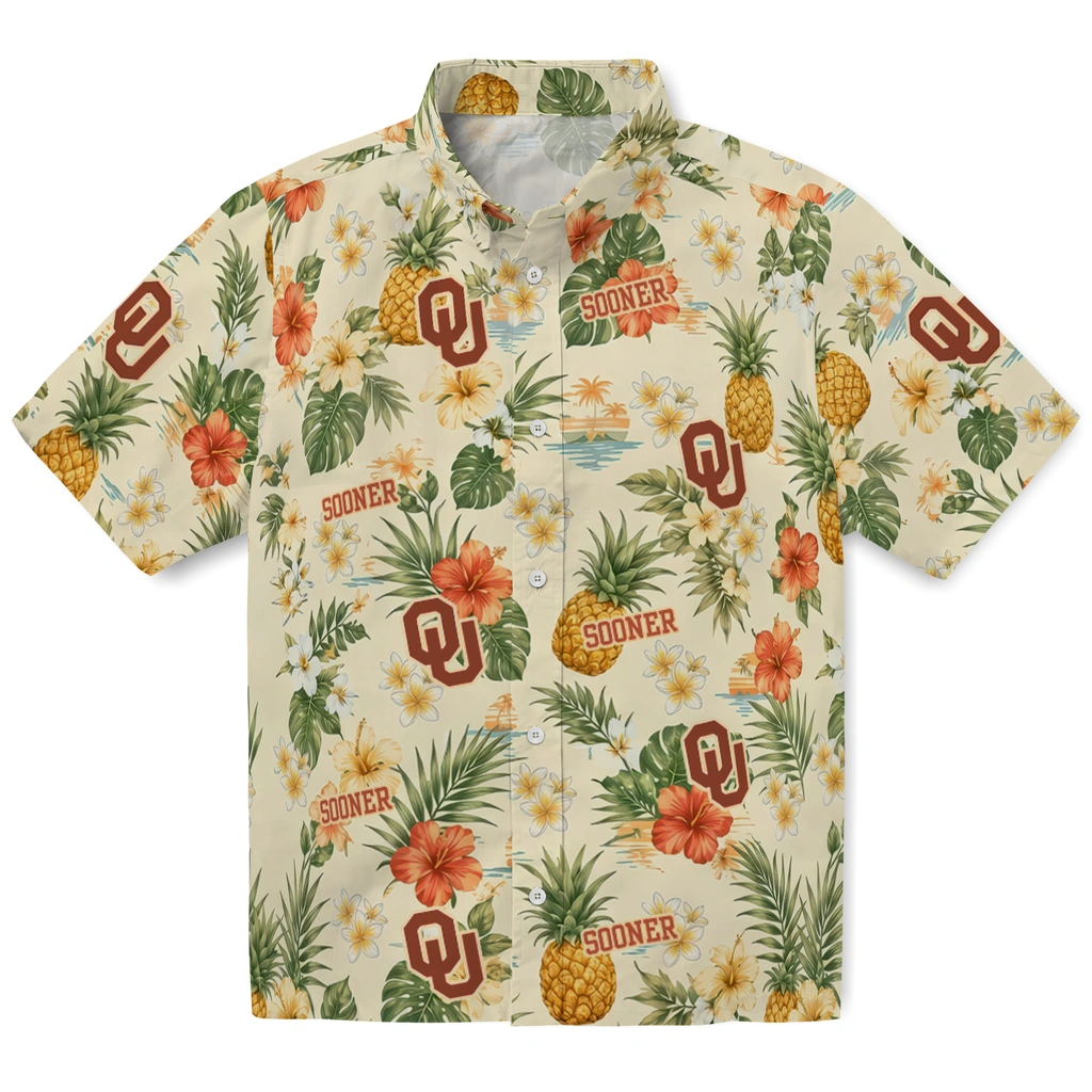 Oklahoma Sooners Hawaiian Shirt - Personalized Cream