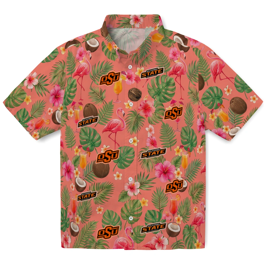 Oklahoma State Cowboys Hawaiian Shirt - Custom Coral Pink