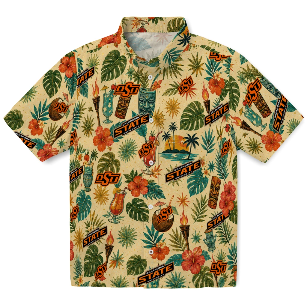 Oklahoma State Cowboys Hawaiian Shirt - Custom Cream